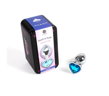 Plug Anal de Metal Corazón Azul Talla S