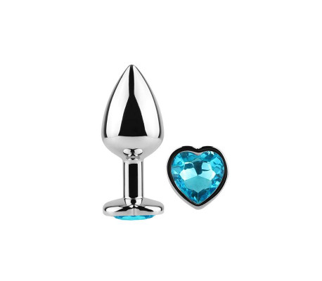 Plug Anal de Metal Corazón Azul Talla S