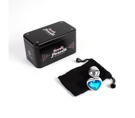 Plug Anal de Metal Corazón Azul Talla S