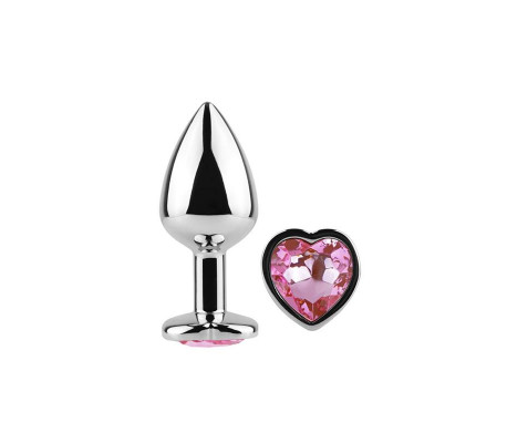 Plug Anal de Metal Corazón Fuchsia Talla S