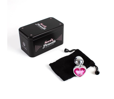 Plug Anal de Metal Corazón Fuchsia Talla S