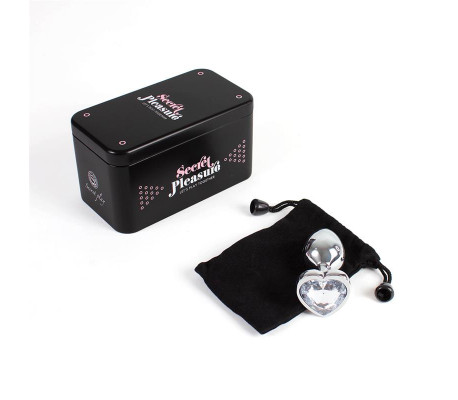Plug Anal de Metal Corazón Transparente Talla S