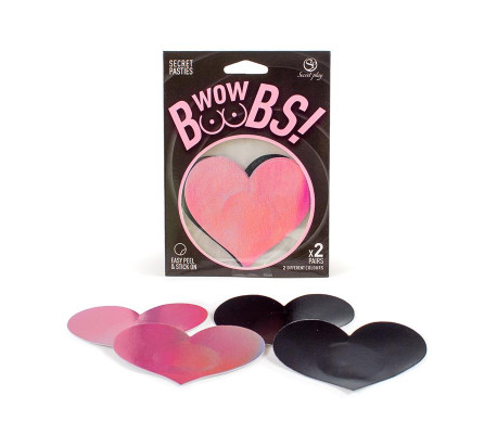 Wow Boobs! Cubre Pezones Corazón Holográficos