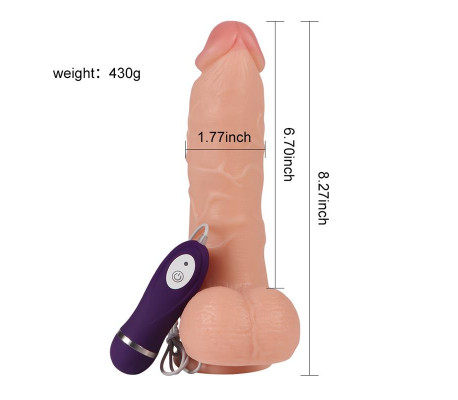 Vibrador Realista Control Remoto Adam 21 cm