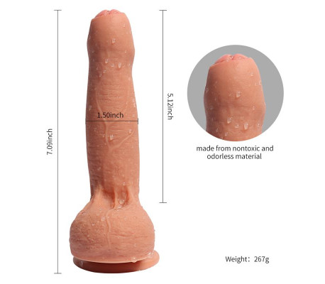 Dildo Silicona Doble Densidad Azazel 18 cm
