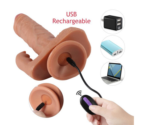 Austin Dildo con 10 Modos de Vibración y Estimulador de Clítoris