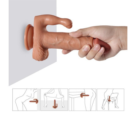 Brody Dildo con 20 Modos de Vibración y Estimulador de Clítoris