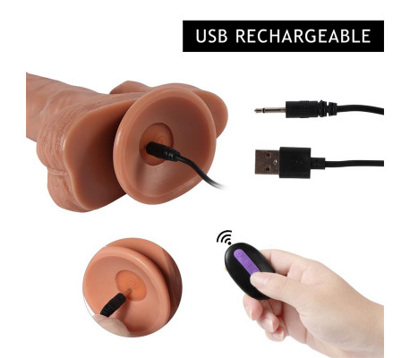 Brody Dildo con 20 Modos de Vibración y Estimulador de Clítoris