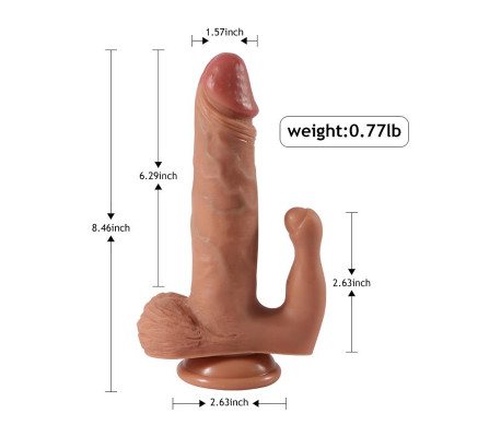 Brody Dildo con 20 Modos de Vibración y Estimulador de Clítoris