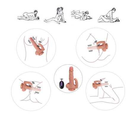 Haydon Dildo con 20 Modos de Vibración y Estimulador de Clítoris