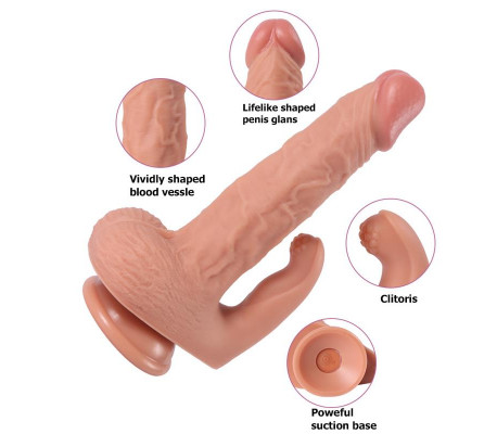 Haydon Dildo con 20 Modos de Vibración y Estimulador de Clítoris