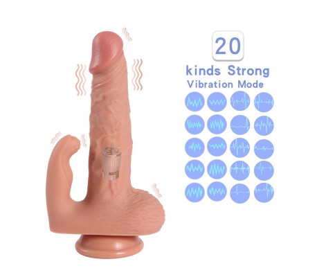 Haydon Dildo con 20 Modos de Vibración y Estimulador de Clítoris