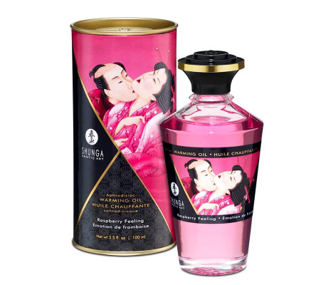 Shunga Aceite de Masaje de Efecto Calor Aroma a Frambuesa