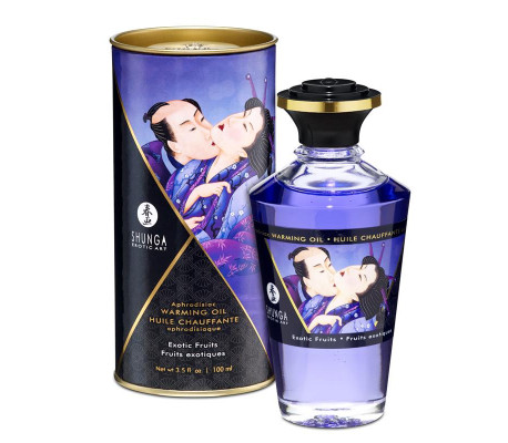 Shunga Aceite de Masaje Efecto Calor Aroma a Frutas Exóticas