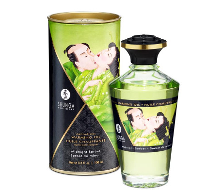 Shunga Aceite de Masaje Efecto Calor Aroma Sorbete de Medianoche