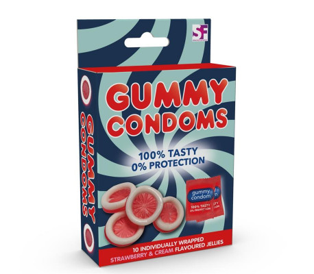 Condones de Gominola Fresa y Crema