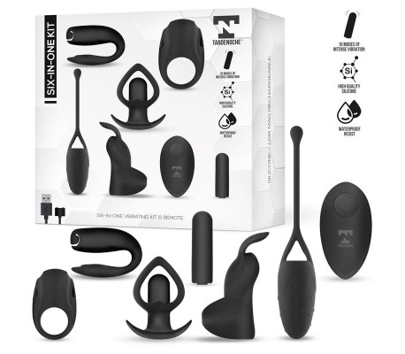Six-In-One Kit de Bala Vibradora y 5 Accesorios de Silicona