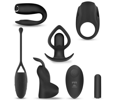 Six-In-One Kit de Bala Vibradora y 5 Accesorios de Silicona