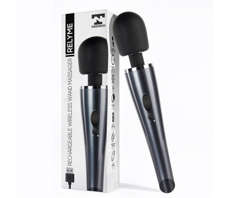 Wand Massager Relyme USB Silicone Black