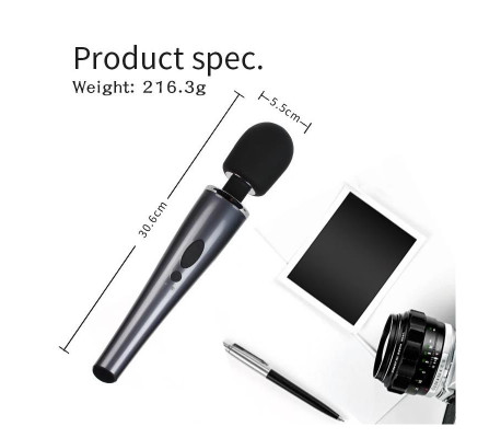 Wand Massager Relyme USB Silicone Black