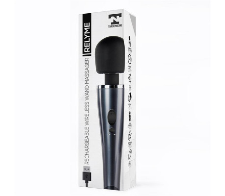 Wand Massager Relyme USB Silicone Black