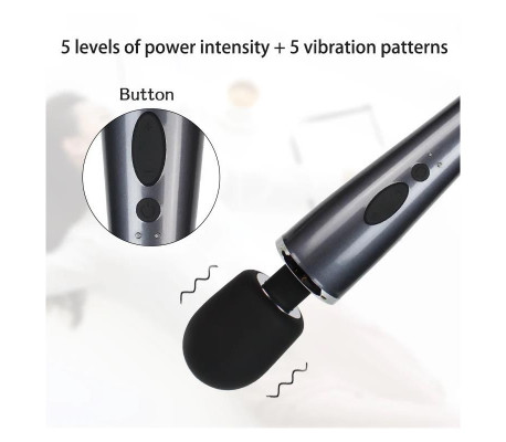 Wand Massager Relyme USB Silicone Black