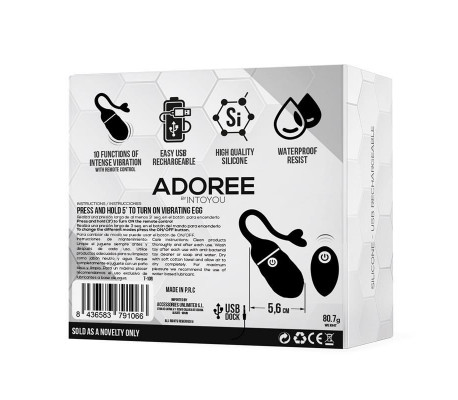 Adoree Huevo Vibrador USB Control Remoto USB Silicona