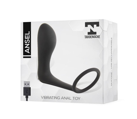 Ansel Plug Anal con Vibración y Anillo USB Silicona