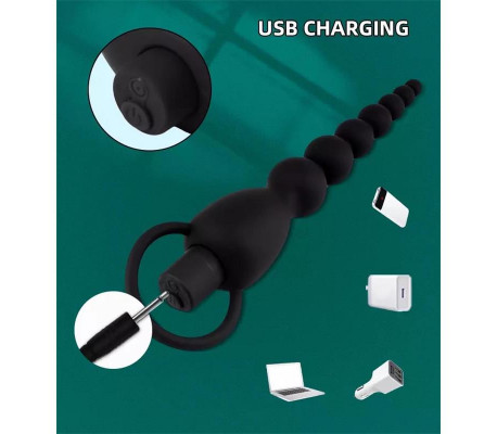 Marbe Cadena Anal con Vibración USB Silicona