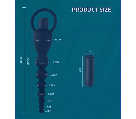 Marbe Cadena Anal con Vibración USB Silicona