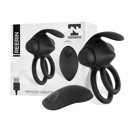 Reerin Anillo Vibrador USB Dual Control Remoto USB Silicona