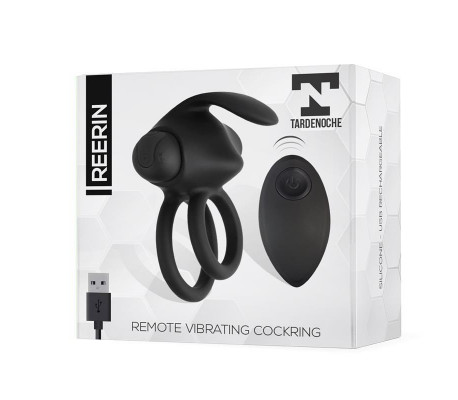Reerin Anillo Vibrador USB Dual Control Remoto USB Silicona