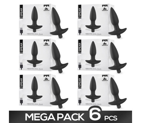 Pack de 6 Spear Plug Anal con Vibración USB Silicona
