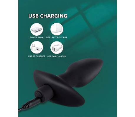 Spear Plug Anal con Vibracion USB Silicona