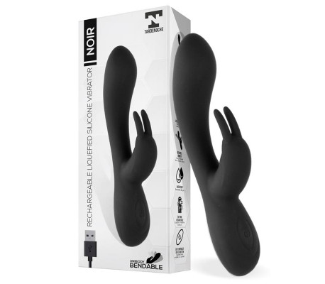 Noir Vibrador Silicona Líquida Inyectada 2 Motores USB