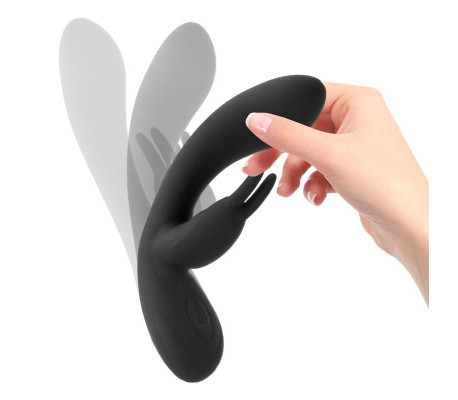 Noir Vibrador Silicona Líquida Inyectada 2 Motores USB