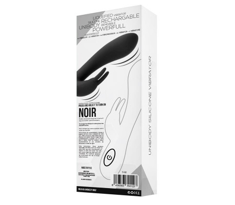 Noir Vibrador Silicona Líquida Inyectada 2 Motores USB