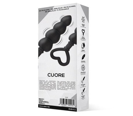 Cuore Plug Anal Silicona Negro