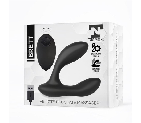 Brett Masajeador Prostático Control Remoto USB Silicona Líquida