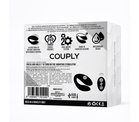 Couply Juguete para Parejas con Control Remoto USB Unibody Silicona Líquida