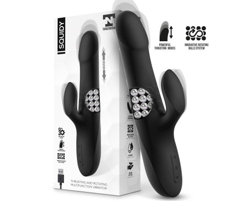 Squidy Vibrador Función de Movimiento Up and Down y Bolas Rotadoras USB Silicona