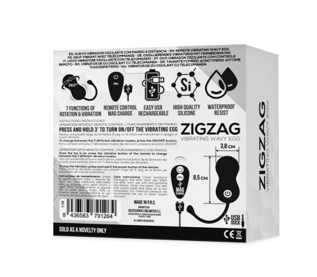 Zigzag Huevo Zigzageante y Vibrador con Control Remoto