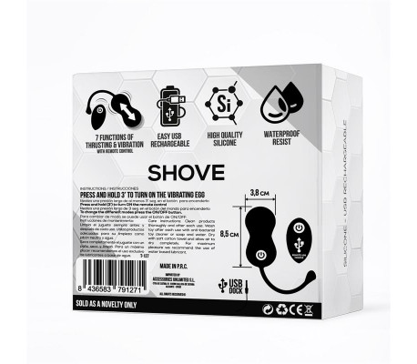 Shove Huevo con Movimiento Thrusting y Vibrador con Control Remoto