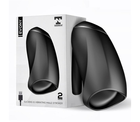 Evony Masturbador Masculino Sexo Oral Succión y Vibración 2 Motores USB Silicona