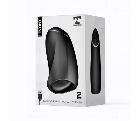 Evony Masturbador Masculino Sexo Oral Succión y Vibración 2 Motores USB Silicona