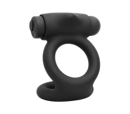 Denver Anillo Doble con Bala Vibradora USB Silicona Negro