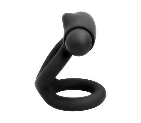 Denver Anillo Doble con Bala Vibradora USB Silicona Negro