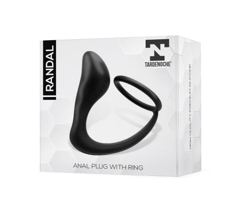 Randal Plug Anal con Anillo para el Pene Silicona Negro
