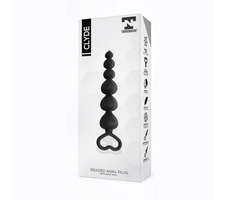 Clyde Plug Anal con Bolas con Aro de Fácil Extracción Silicona Negro