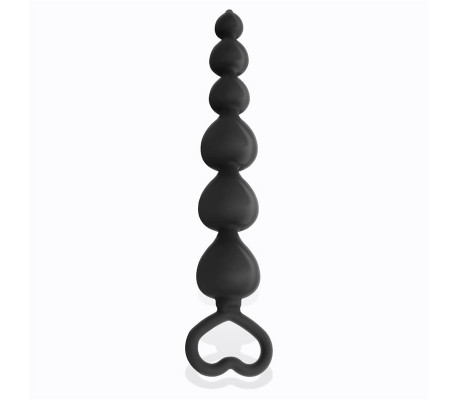 Clyde Plug Anal con Bolas con Aro de Fácil Extracción Silicona Negro